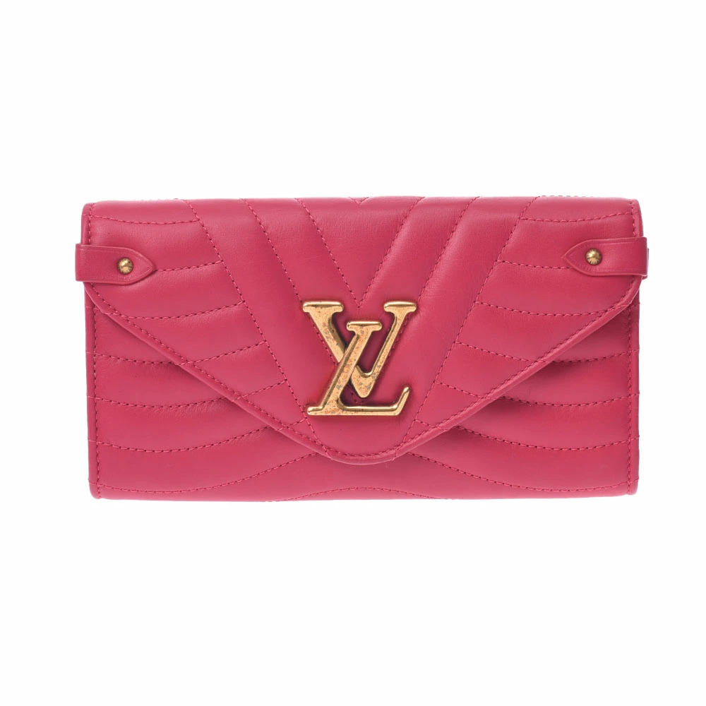 LOUIS VUITTON Wave Long Wallet Freesia Leather
